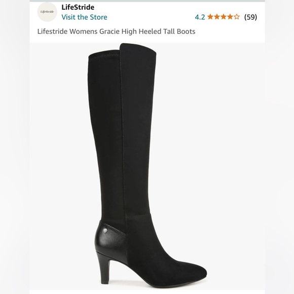 Life Stride Shoes - Tall Women’s zip up heeled boots